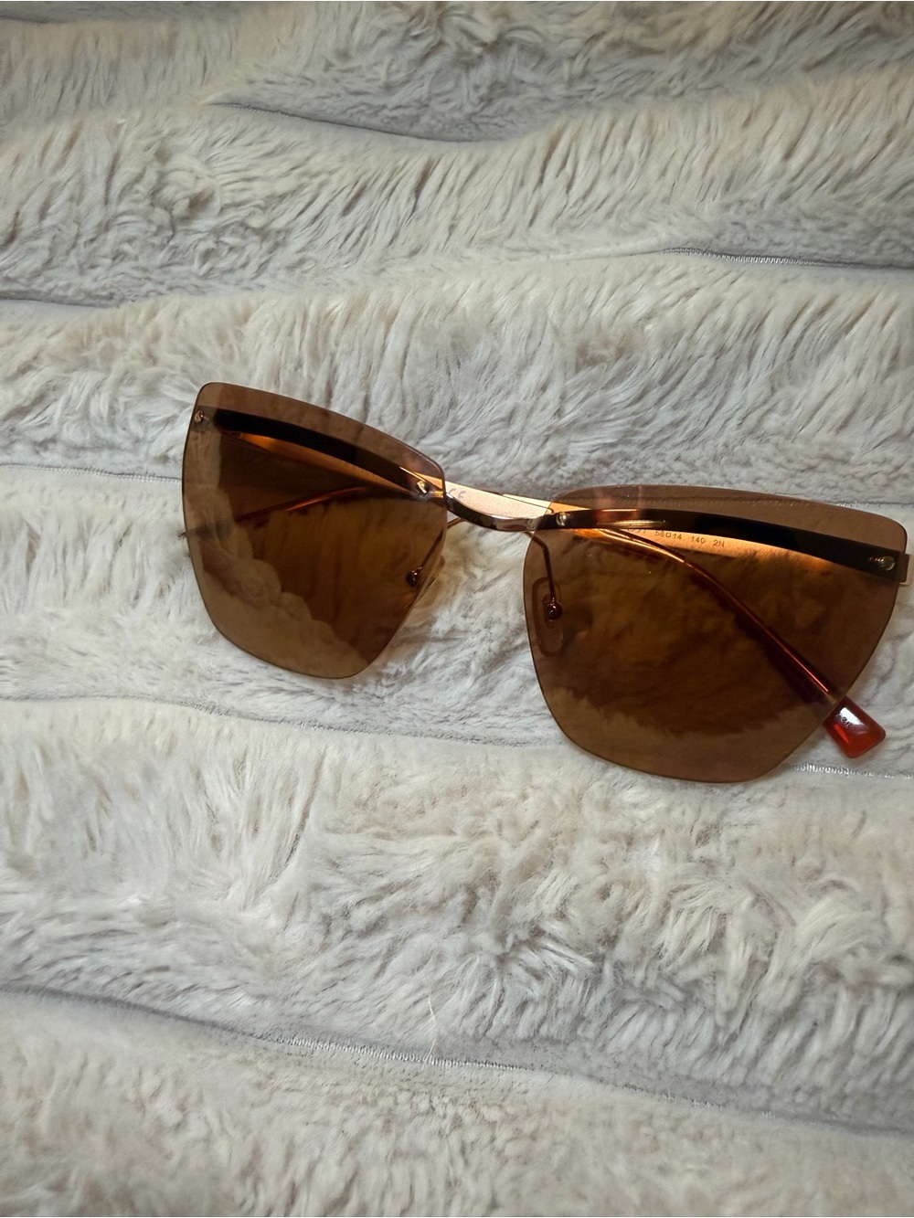 Versace Women's Oversized Cat Eye Sunglasses - Brown/Gold